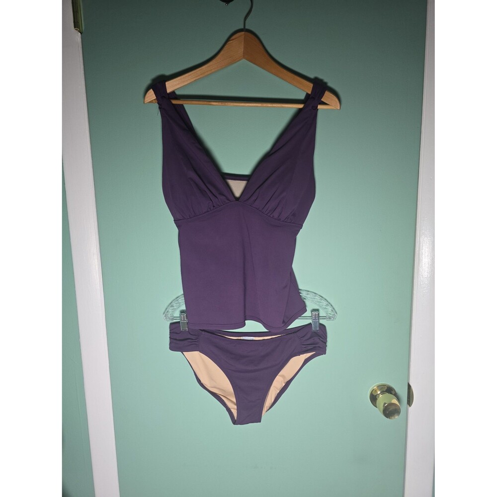 Lands End Tankini 2 Piece 8-Top / 10-Bottom Purple Women's Swimsuit